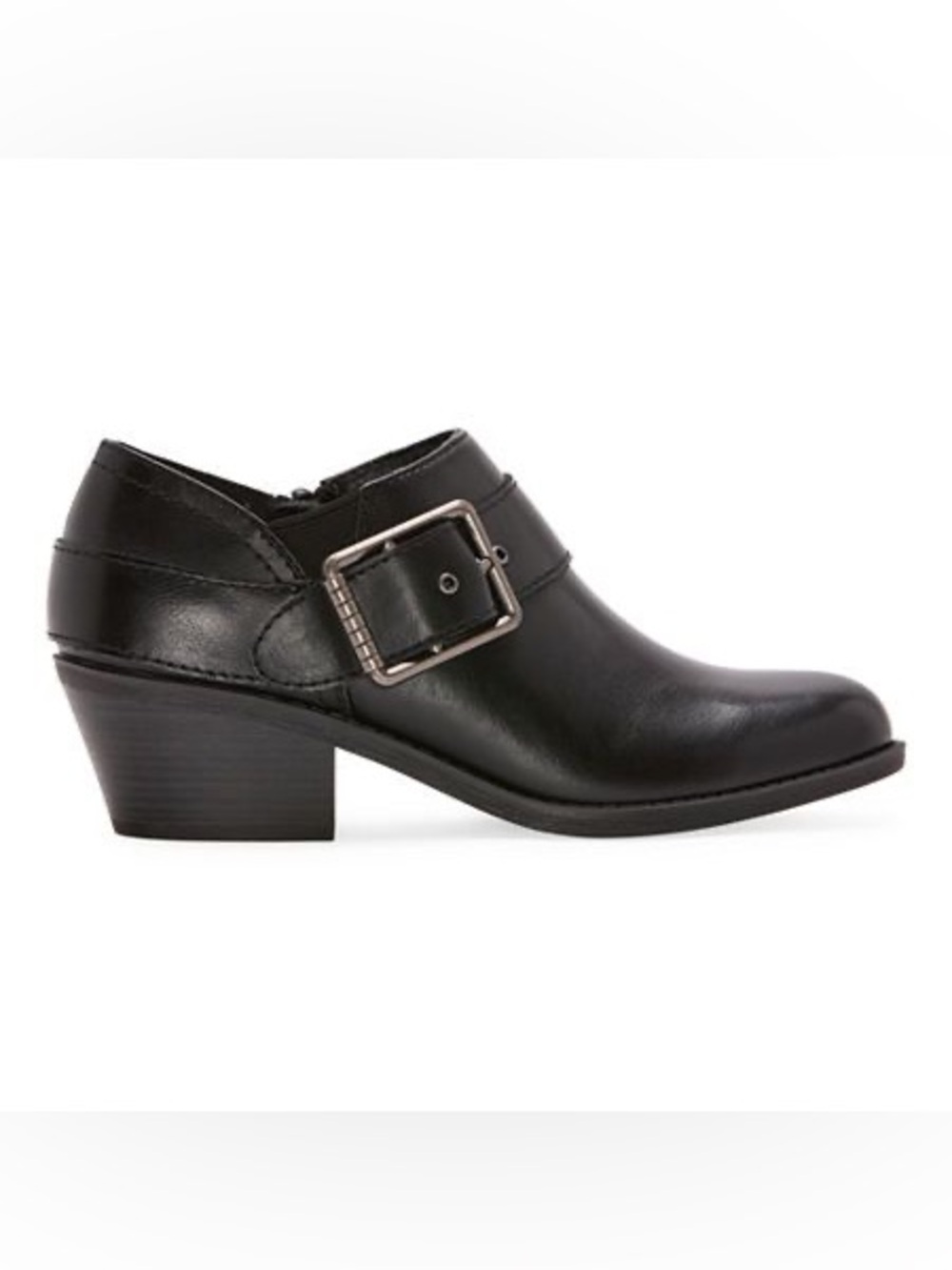 FRYE AND CO. Black Leather Buckle Ankle Boot